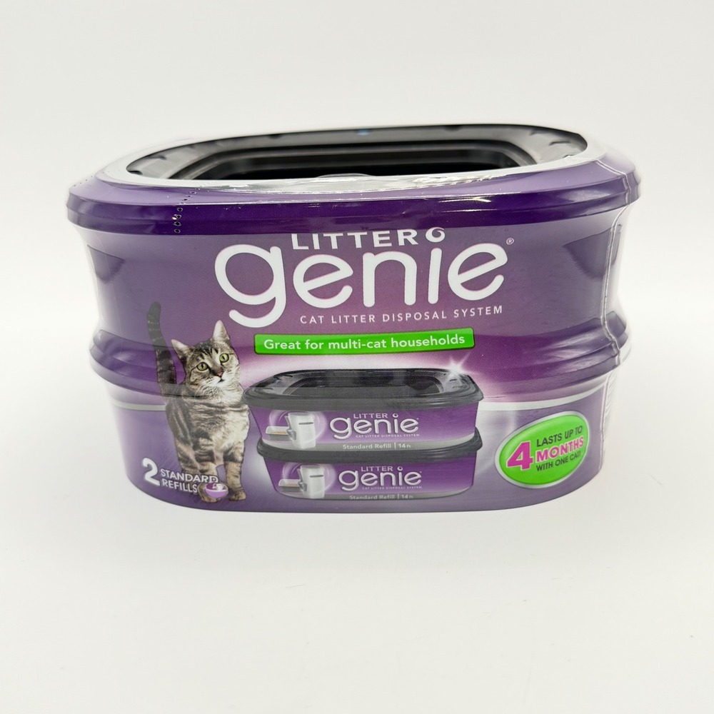 Litter Genie Standard Refills 2pk 4 Mos Cat Litter Disposal Factory Sealed